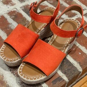 Universal Thread Vibrant Orange Espadrille Sandals- size 8